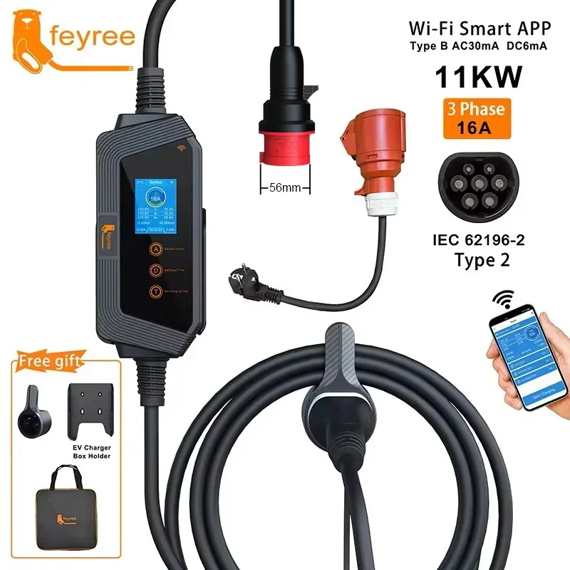 Carregador Portátil para Veícu - Type 2 Portable Ev Charger 11Kw Cee avaliação e preço