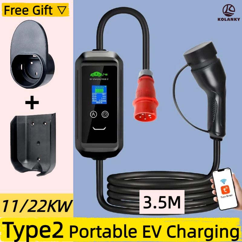 3.5m cabo type2 ev carregador  - Type 2 Portable Ev Charger 11Kw Cee avaliação e preço